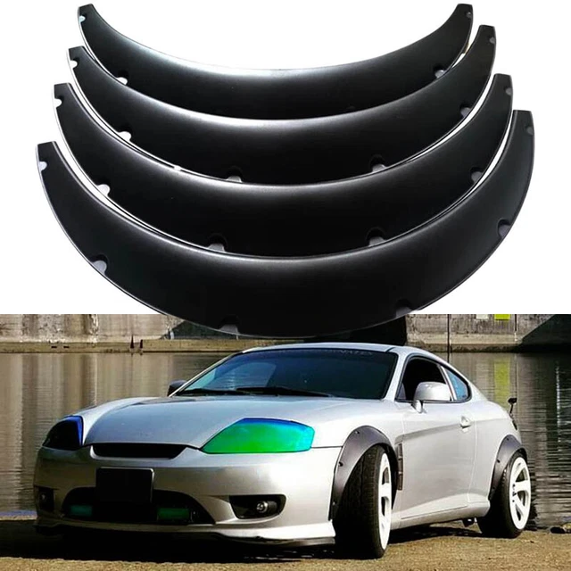 4.5& CAR WIDE Body Kit Wheel Arch Fender Flares 4Pc For Hyundai Tiburon