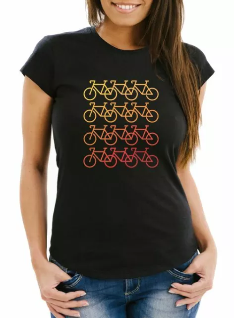Damen T-Shirt Fahrrad-Motiv Geschenk für Radfahrer Bike Fun-Shirt lustig Frauen
