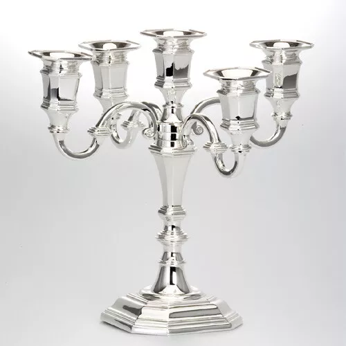 Kerzenständer Silber 5-armig Kerzenleuchter Kerzenhalter Tischleuchter elegant