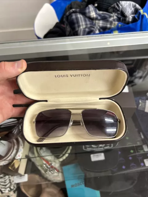 LOUIS VUITTON Attitude Pilot Sunglasses Clear black Z0340U Men Auth #040606