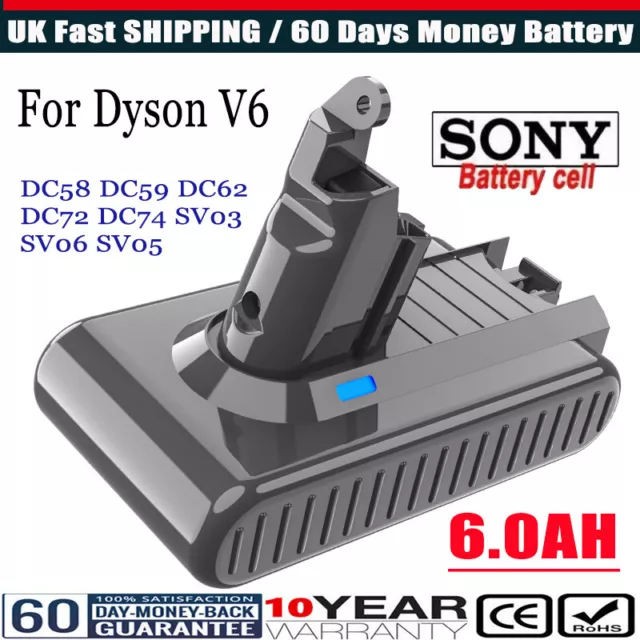 9000mAh Battery for Dyson V6 Animal DC58 DC59 DC62 DC72 DC74 SV03 SV06 SV05 SV0