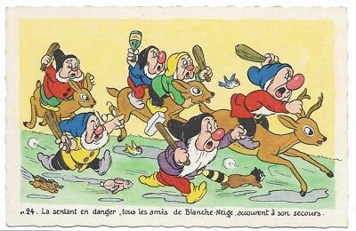 CARTE POSTALE POSTCARD BLANCHE NEIGE ET LES 7 NAINS WALT DISNEY 