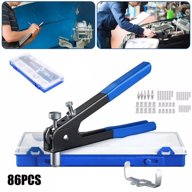 86PCS Threaded Nut Riveter Gun M3 M4 M5 M6 M8 Manual Tools Kit with Storage Case