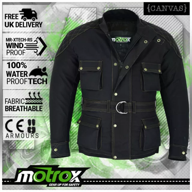 Mens Black Textile Cordura Waterproof Motorcycle Motorbike CE Armour Coat Jacket 2