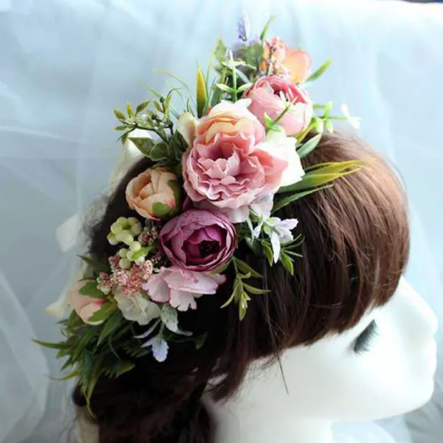 Flower Headband Head Garland Hair Band Crown Wreath Festival Boho Wedding LQ