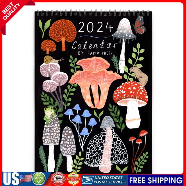 DARK FOREST LUNAR Calendar 2024 Wall Calendar Monthly Colorful Wall
