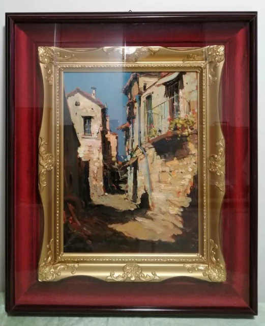 APRILE Vincenzo - Quadro dipinto ad olio su tavola 30x40 cm, ‘Strada Calabrese'