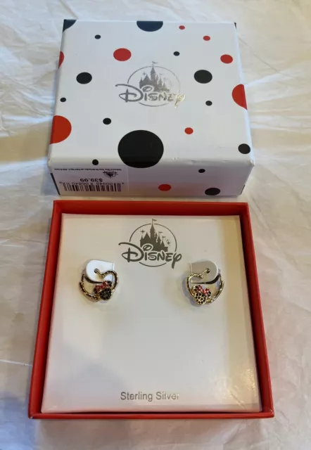 Disney Minnie Mouse Sterling Silver Pierced Stud Earrings NWT