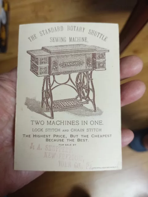 Vintage 1880's Victorian Trade Card Standard Sewing Machine - Cleveland Ohio