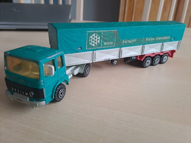Majorette 1/100 🇨🇵 Camion Semi Remorque Renault Saviem #loose Made in