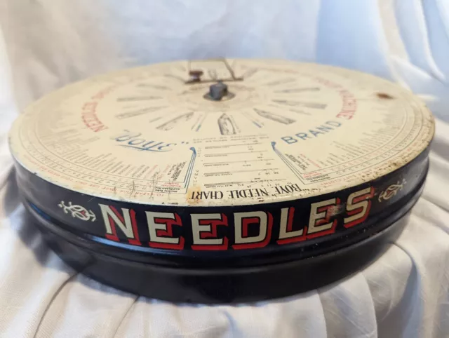 Antique 1929 The Boye Needle Co. Chicago Spinning Display Store Dispenser 16"