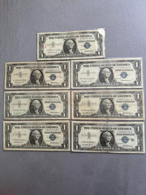 Series 1957 US One 1 Dollar Bill Silver Certificate Blue Seal Banknote