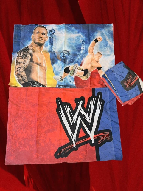 (3) Funda de almohada de doble cara WWE 2012 Wrestling 30x20 John Cena Randy Orton