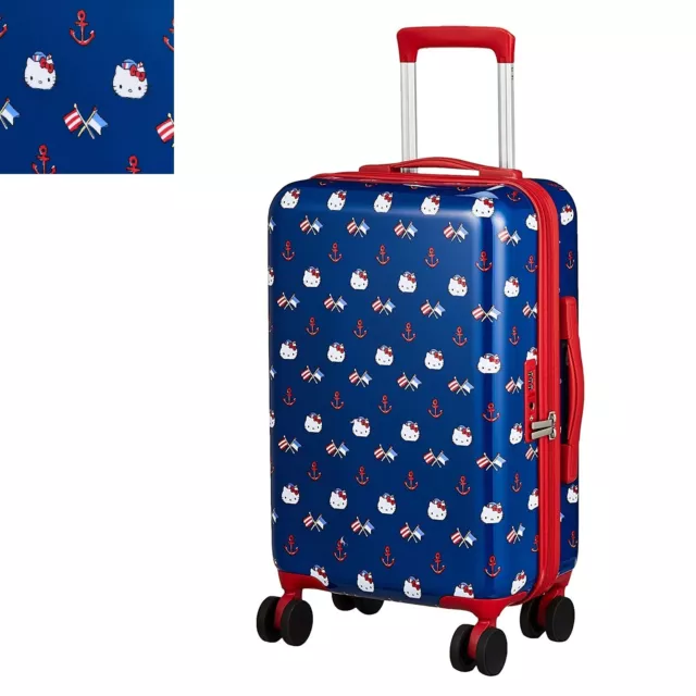 Sanrio Hello Kitty Travel Luggage Carry on Suitcase Spinner TSA Lock 19" Blue