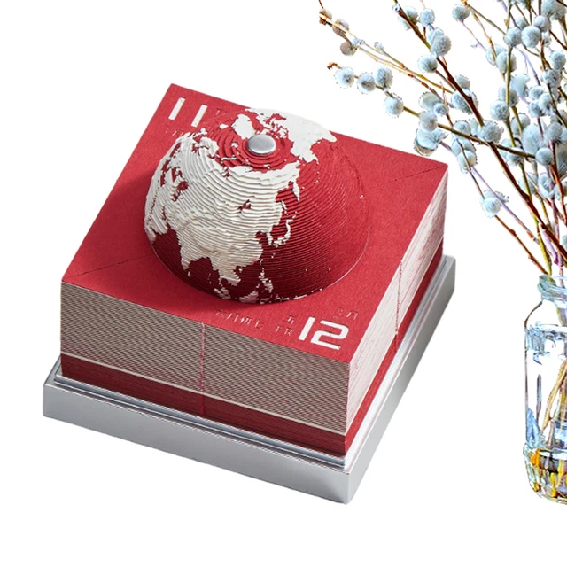 EARTH CALENDAR 3D Art Memo Pad 2024 RipAway Paper Carving Sticky