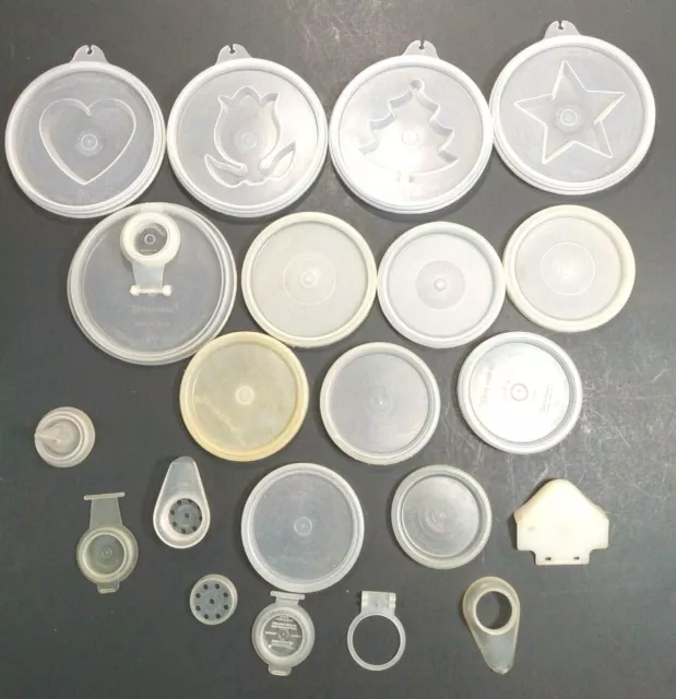 Vintage Lot Of Tupperware Replacement Lids. Various Shapes & Sizes