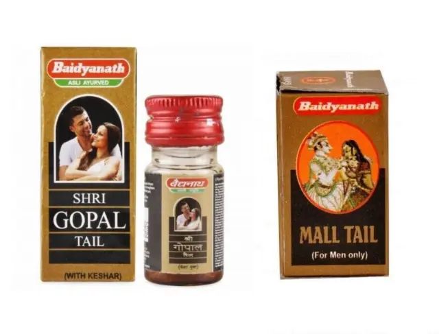 Baidyanath Shri Gopal Tail (50 ml) + Mall Tail (5 ml) Combo - Huile de...