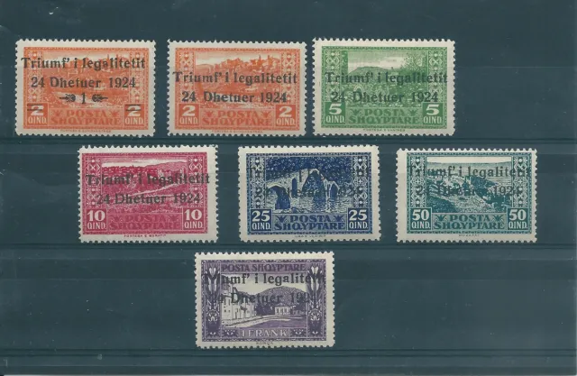 1925 Albania Shqiptare 7 Valores Nuevo MNH Unif N 104 -10 MF16990