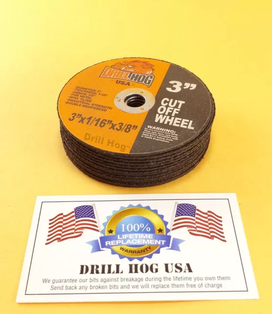 Drill Hog USA 3" Cut Off Wheels 3" Cutting Disc Blade 3 Air Cut Off Tool 20Pcs