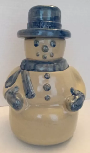 BBP Beaumont Brothers Pottery Christmas Snowman Crock Cookie Jar Salt Glaze 12"