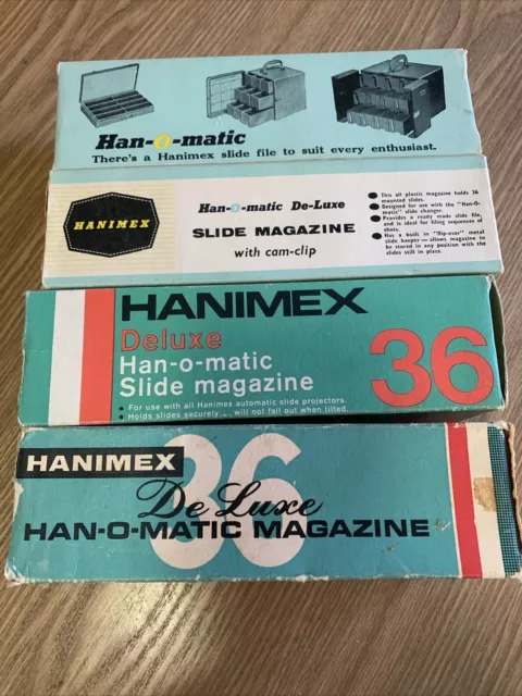 4 x Vintage/retro 60s Hanimex Han-O-Matic 35mm slide magazine-36 slide capacity