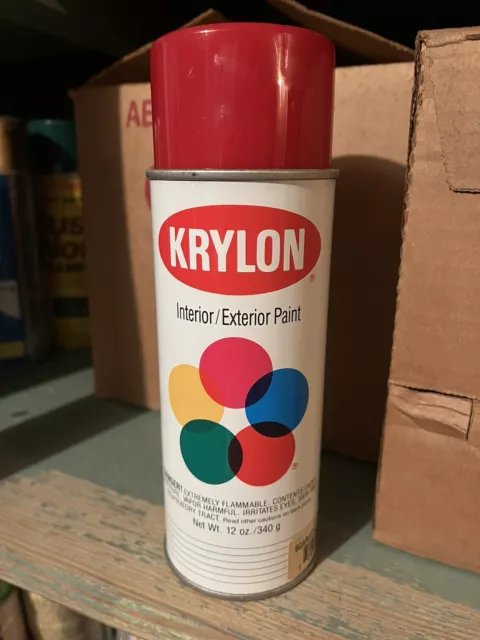 Rare Vintage 1991 Scarlet OSHA Safety Red KRYLON Flat Ball spray paint can