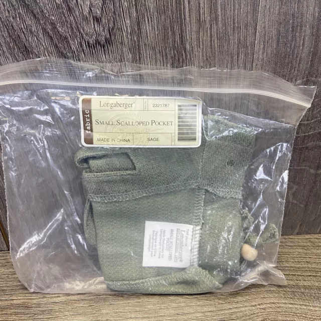 Longaberger Sage Green Solid Small Scalloped Pocket Basket Liner #2321787 - NEW