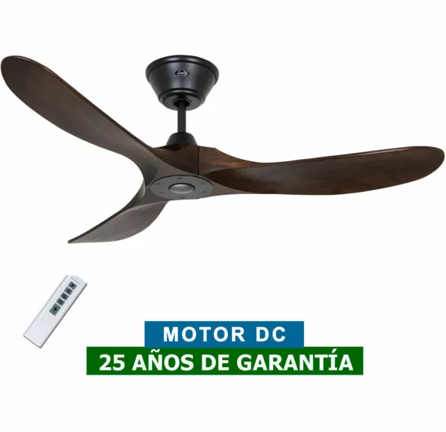 Ventilateur de plafond CasaFan 312217 ECO GENUINO 122 noyer / noir mat