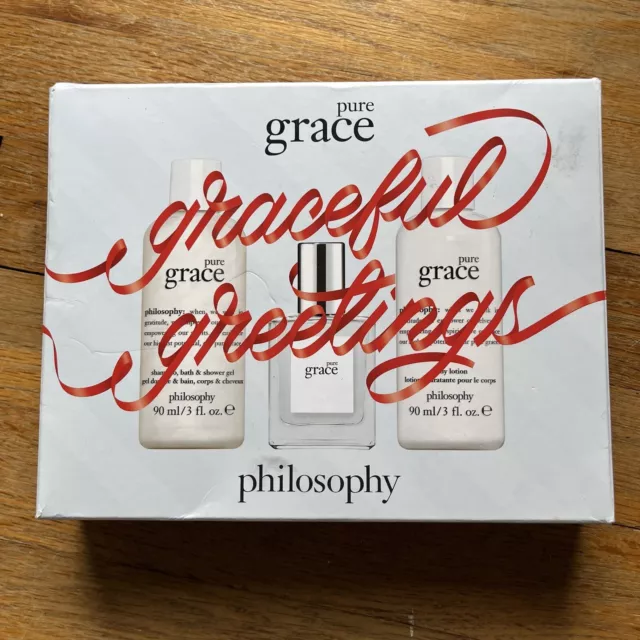Philosophy 3-Pc. Pure Grace Eau de Toilette Gel Body Lotion Travel Gift Set NEW