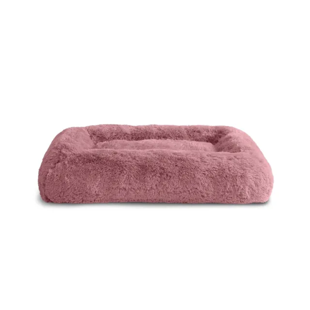 Vibrant Life Furry Bolster Large Dog Bed Pink 36"X27" Removable Machine Washable
