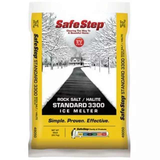 Safe Step 49050 Poly Bag Rock Salt with Halite 3300 Ice Melter- 50 Safe Step 49050 Poly Bag Rock Salt with Halite 3300 Ice Melter- 50