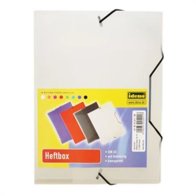 Idena 225411 - Heftbox A5, Gummi- zug, PP, transparent 3,5 cm Füllhöhe NEU