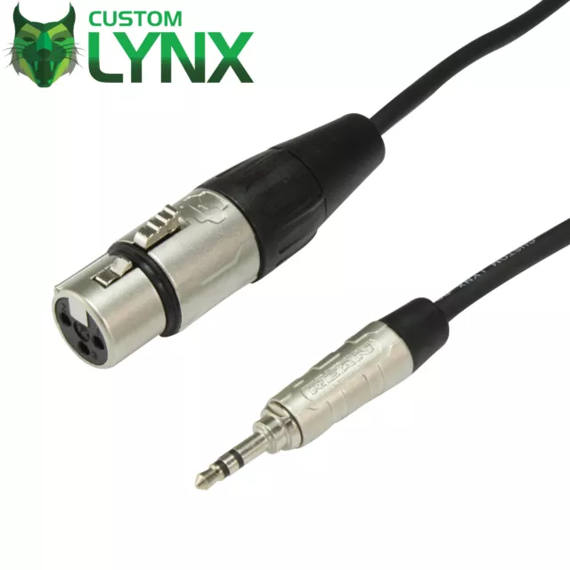 Rean Neutrik 3.5mm TRS Jack to Female XLR Cable. Unbalanced Mono, Pro DSLR Lead