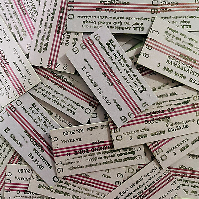380 Used Sri Lanka Different Railway Train Tickets For Collectors Old Edmonson