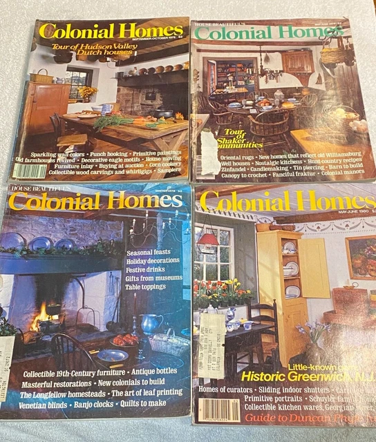 VINTAGE COLONIAL HOMES MAGAZINES - LOT of 4 BACK ISSUES 1978 / 1979 / 1980 VINTAGE COLONIAL HOMES MAGAZINES - LOT of 4 BACK ISSUES 1978 / 1979 / 1980