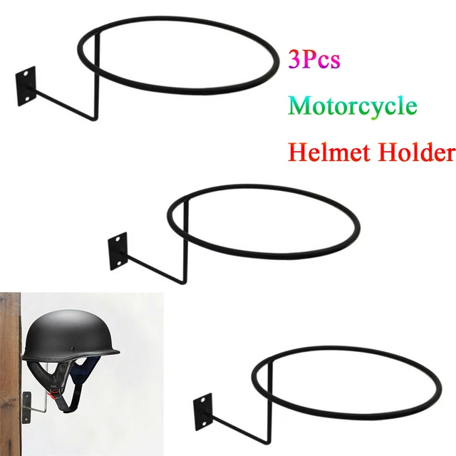 3Pcs Motorcycle Helmet Holder Hook Jacket Bag Display Rack Wall Mount Hanger