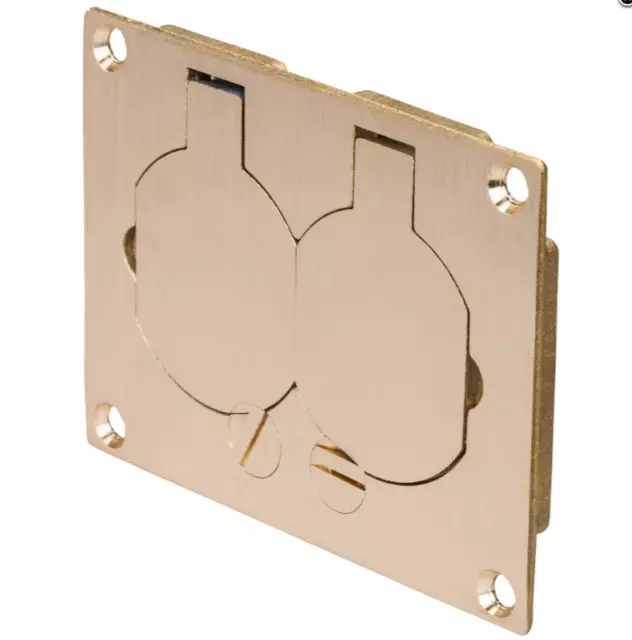 Wiremold Model 828R Brass Duplex Receptacle Floor Box Cover Plate - OmniBox