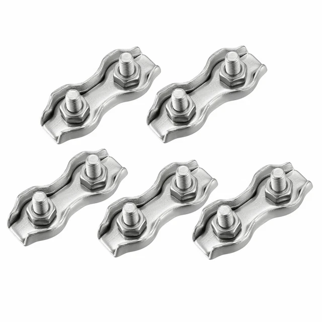 5pc duplex acier inox 316 Clip serre-câble à câble complet pour 2mm corde