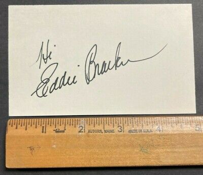 Actor Eddie Bracken Hand Signed 3X5 Card W/Coa Jsa Available Free S&H Nd