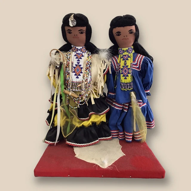 Vintage Apache Indian Dolls Beaded Necklaces 2 Piece Combo