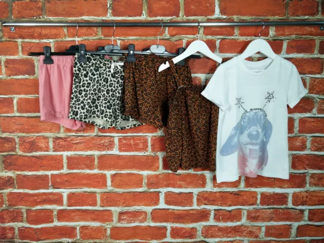 Girls Bundle Age 6-7 Years H&M Next Gap Shorts Top T-Shirt Leopard Sequins 122Cm