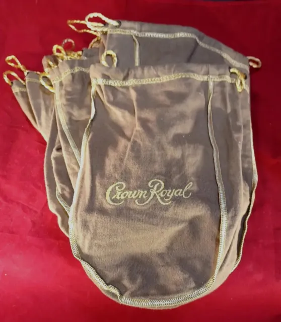 LOT of 20 CROWN ROYAL 9" BROWN/TAN -  Drawstring Bags Medium size - 750 mL