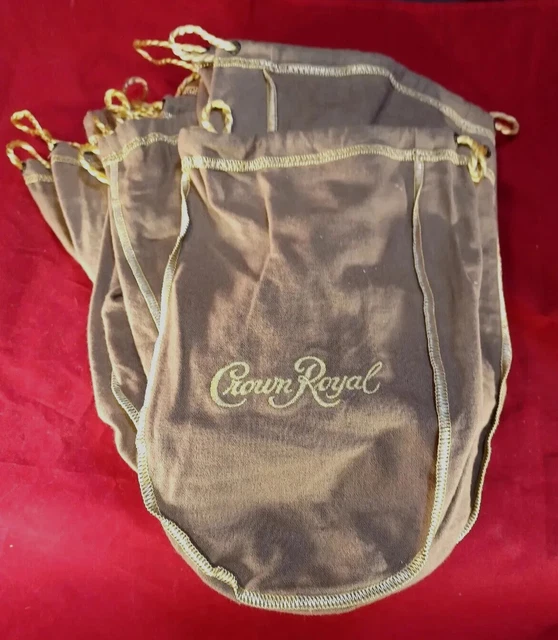 LOT of 20 CROWN ROYAL 9" BROWN/TAN -  Drawstring Bags Medium size - 750 mL