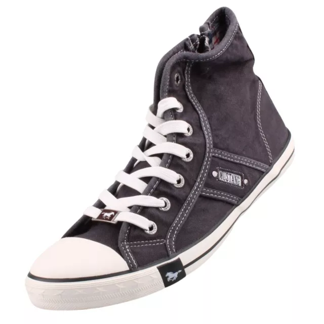 Mustang Damen Canvas High Top Sneaker Stiefelette Schwarz 1099506/9