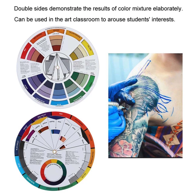 TATTOO INK COLOR Wheel Chart Tattoo Pigment Mix Color Guide For