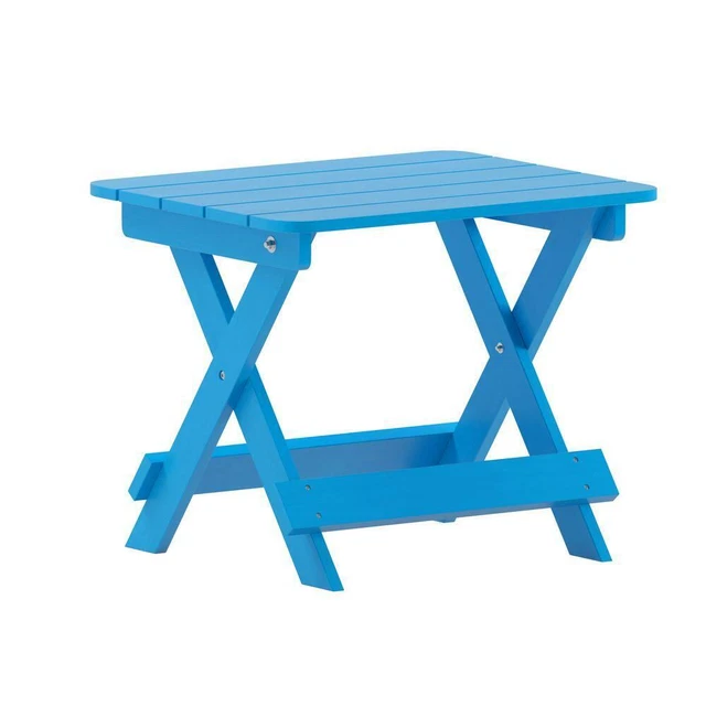 TAYLOR LOGAN SIDE Table 18"x20"x16.25" Blue Rectangle Market Plastic