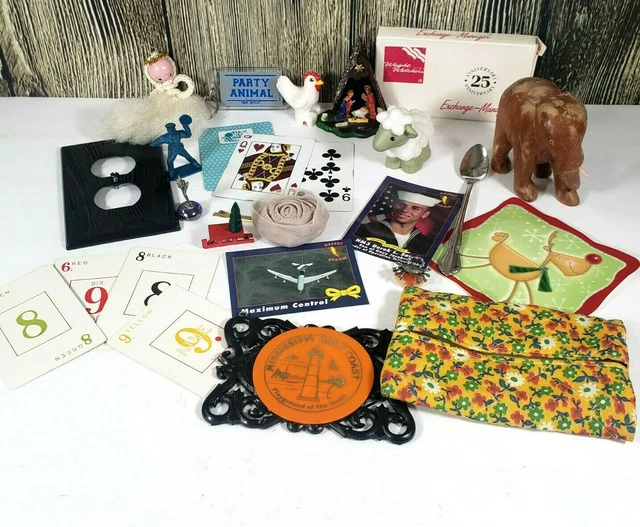 JUNK DRAWER LOT #10 Mixed Collectibles Craft Ephemera Vintage