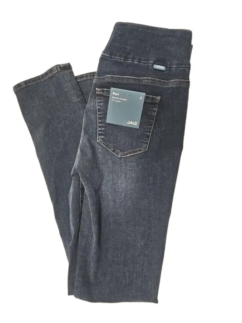 Jag Women's Peri Mid Rise Jeans Straight Leg Pull On Size 2 / 33" inseam NWT