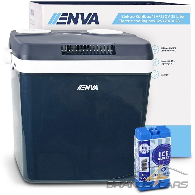 Enva 25L Kühlbox Mini-Kühlschrank Thermoelektrische Warmhaltebox Inkl Kühlakkus