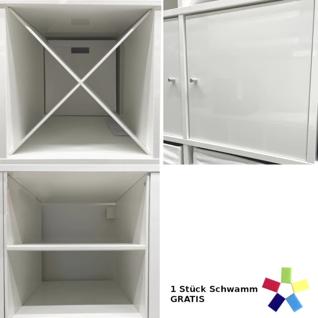 IKEA KALLAX EINSATZ mit 1 Boden mit Tür Box Einsatz Schrankeinsatz Weiß